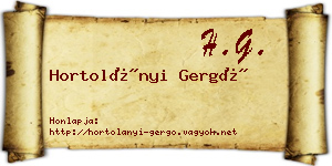 Hortolányi Gergő névjegykártya