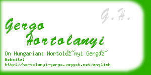 gergo hortolanyi business card